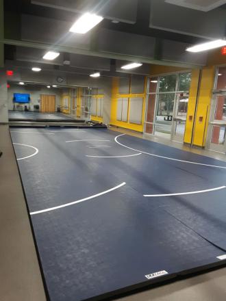 Island Rec Center multi-purpose room with floor matts.